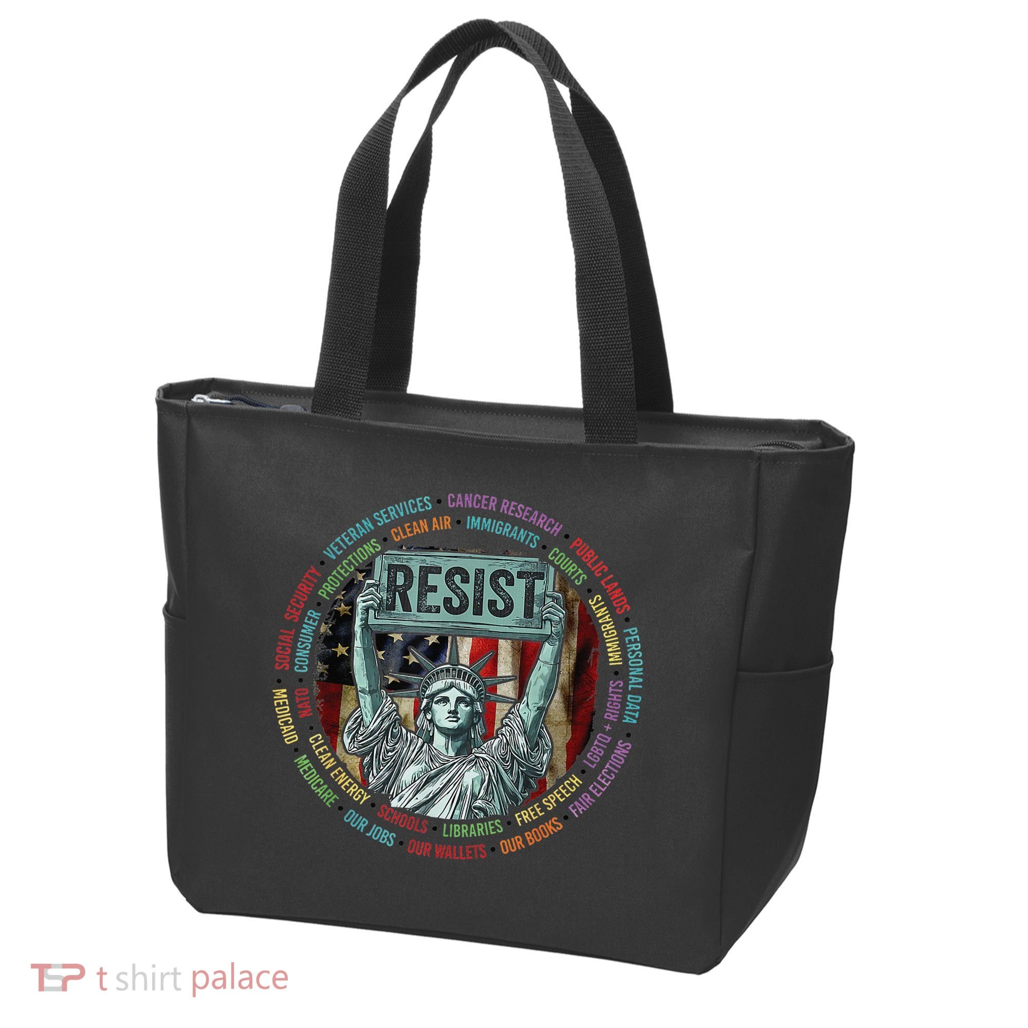 Resist Resistance Statue Of Liberty Hands Off Protest Tote Bag