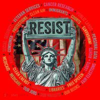 Resist Resistance Statue Of Liberty Hands Off Protest Santa Hat thumb 1