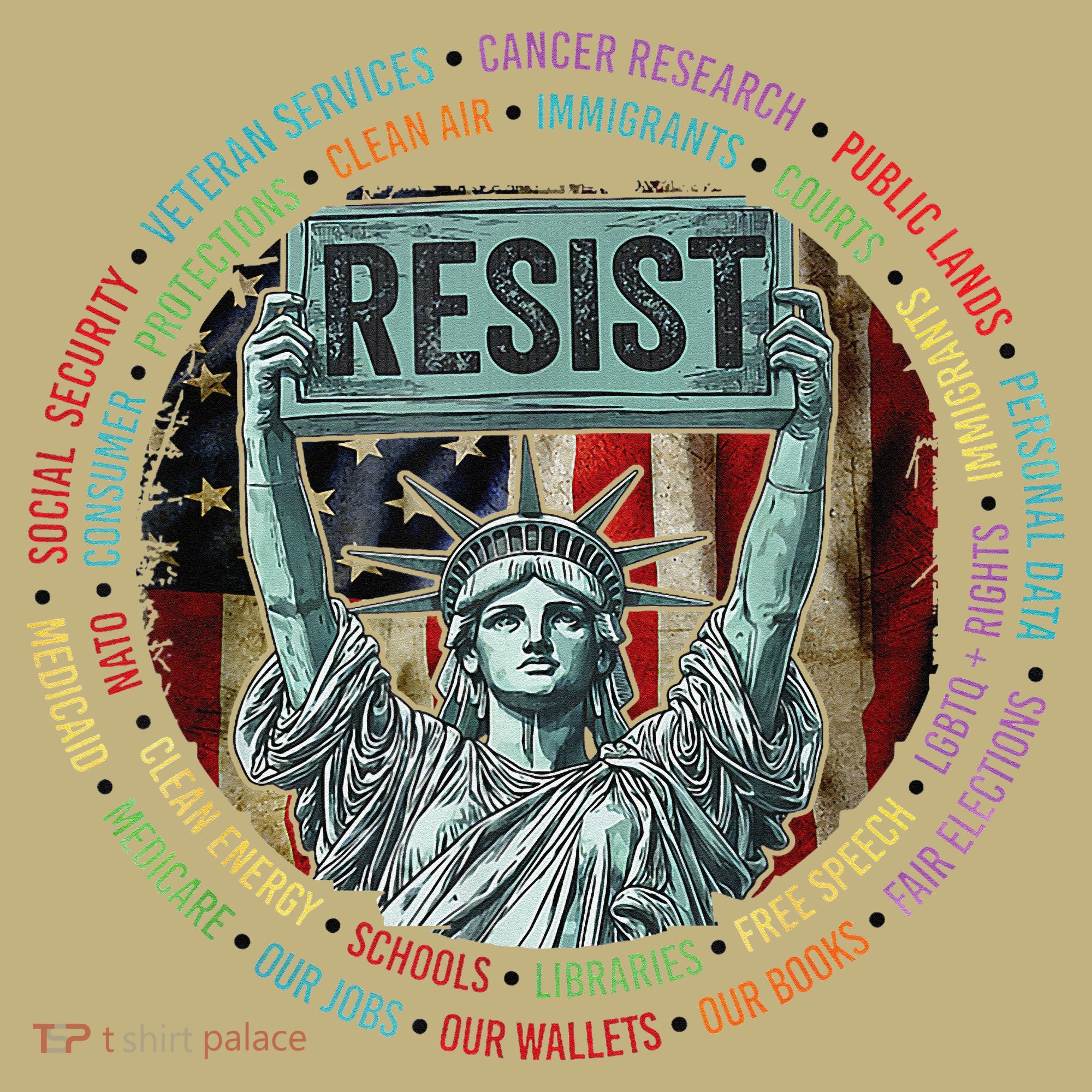 Resist Resistance Statue Of Liberty Hands Off Protest Long Sleeve Shirt