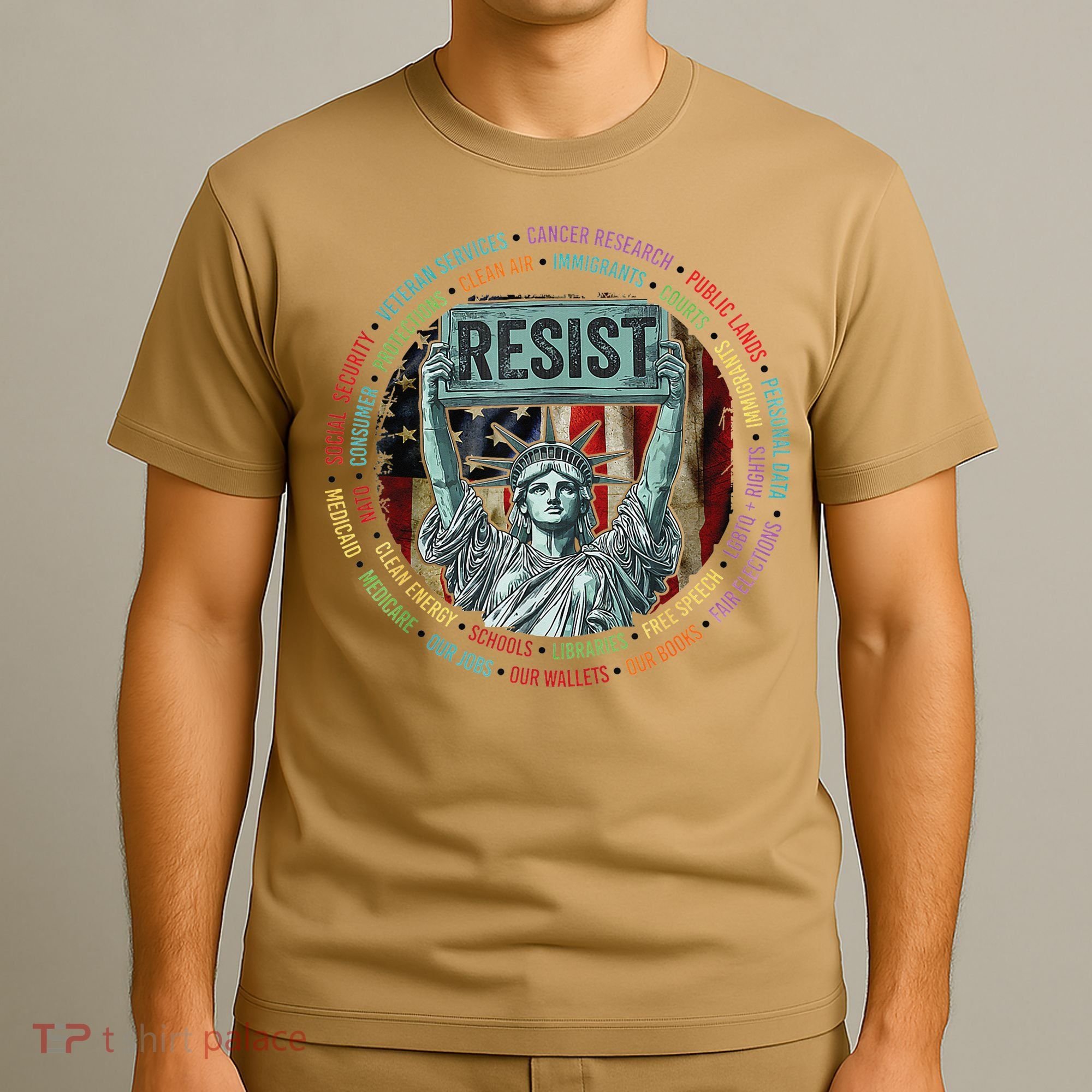 Resist Resistance Statue Of Liberty Hands Off Protest T-Shirt