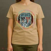 Resist Resistance Statue Of Liberty Hands Off Protest T-Shirt thumb 4