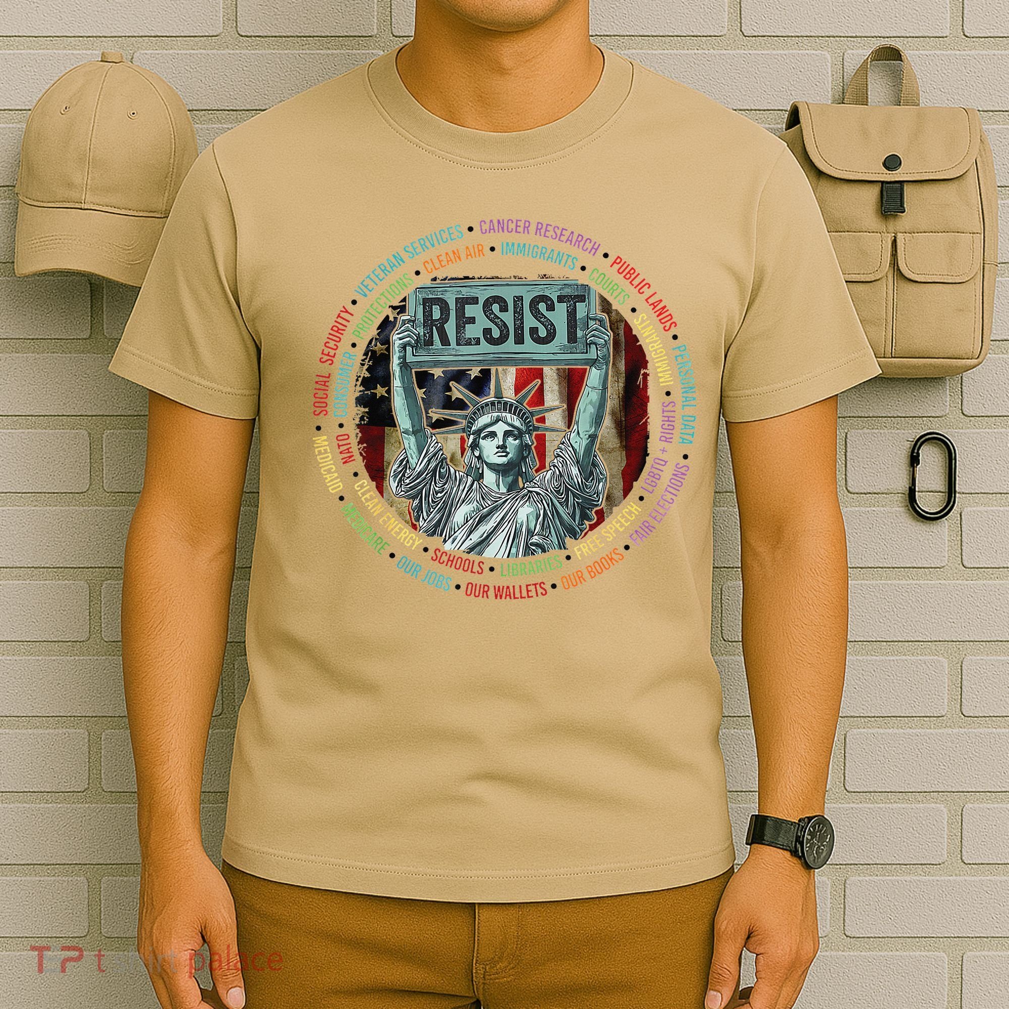 Resist Resistance Statue Of Liberty Hands Off Protest T-Shirt