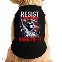 Resist Resistance Statue Of Liberty Hands Off Protest USA  Doggie Tank thumb 0
