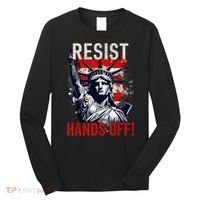 Resist Resistance Statue Of Liberty Hands Off Protest USA  Long Sleeve Shirt thumb 0