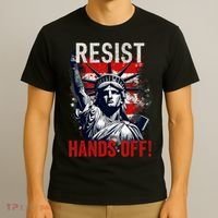Resist Resistance Statue Of Liberty Hands Off Protest USA  T-Shirt thumb 3