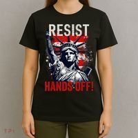 Resist Resistance Statue Of Liberty Hands Off Protest USA  T-Shirt thumb 4