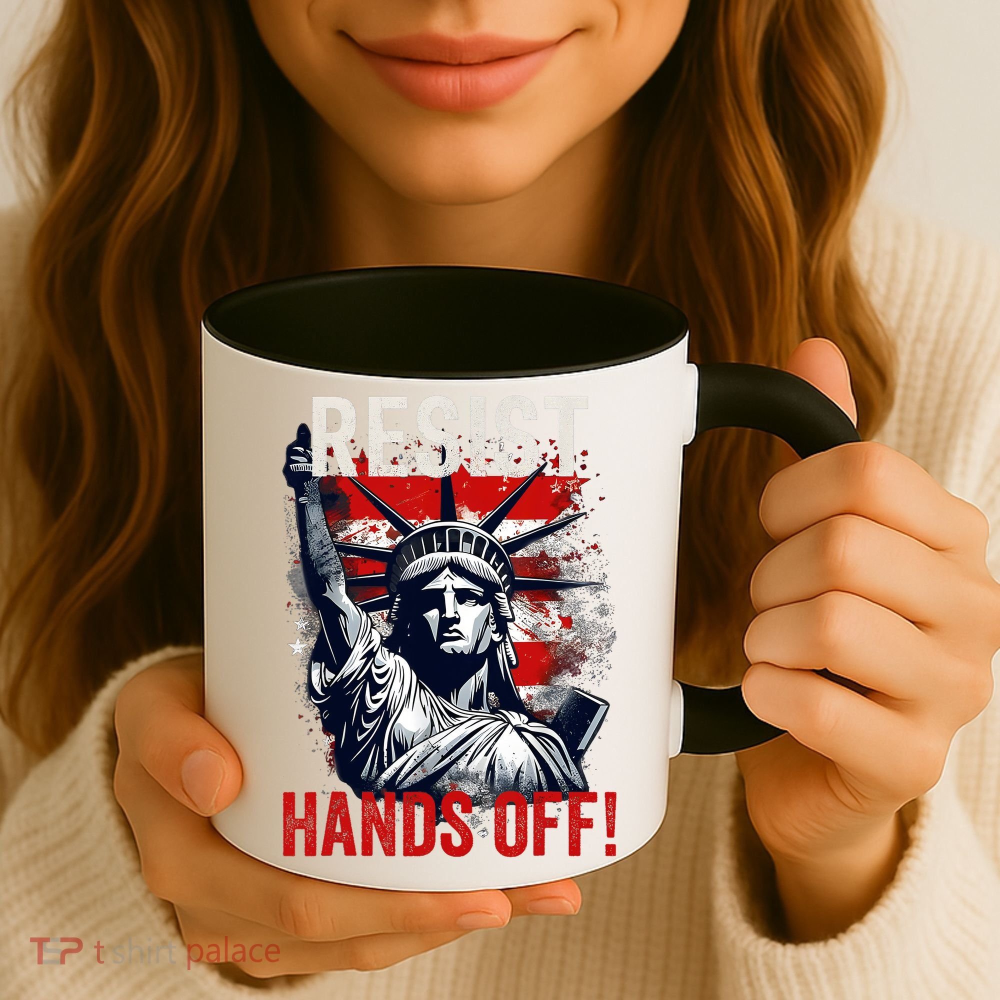 Resist Resistance Statue Of Liberty Hands Off Protest USA  Coffee Mug