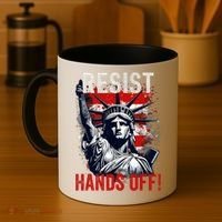 Resist Resistance Statue Of Liberty Hands Off Protest USA  Coffee Mug thumb 4