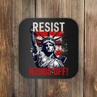 Resist Resistance Statue Of Liberty Hands Off Protest USA  Coaster thumb 0