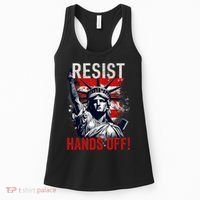 Resist Resistance Statue Of Liberty Hands Off Protest USA  Women's Tank Top thumb 0