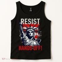 Resist Resistance Statue Of Liberty Hands Off Protest USA  Tank Top thumb 2