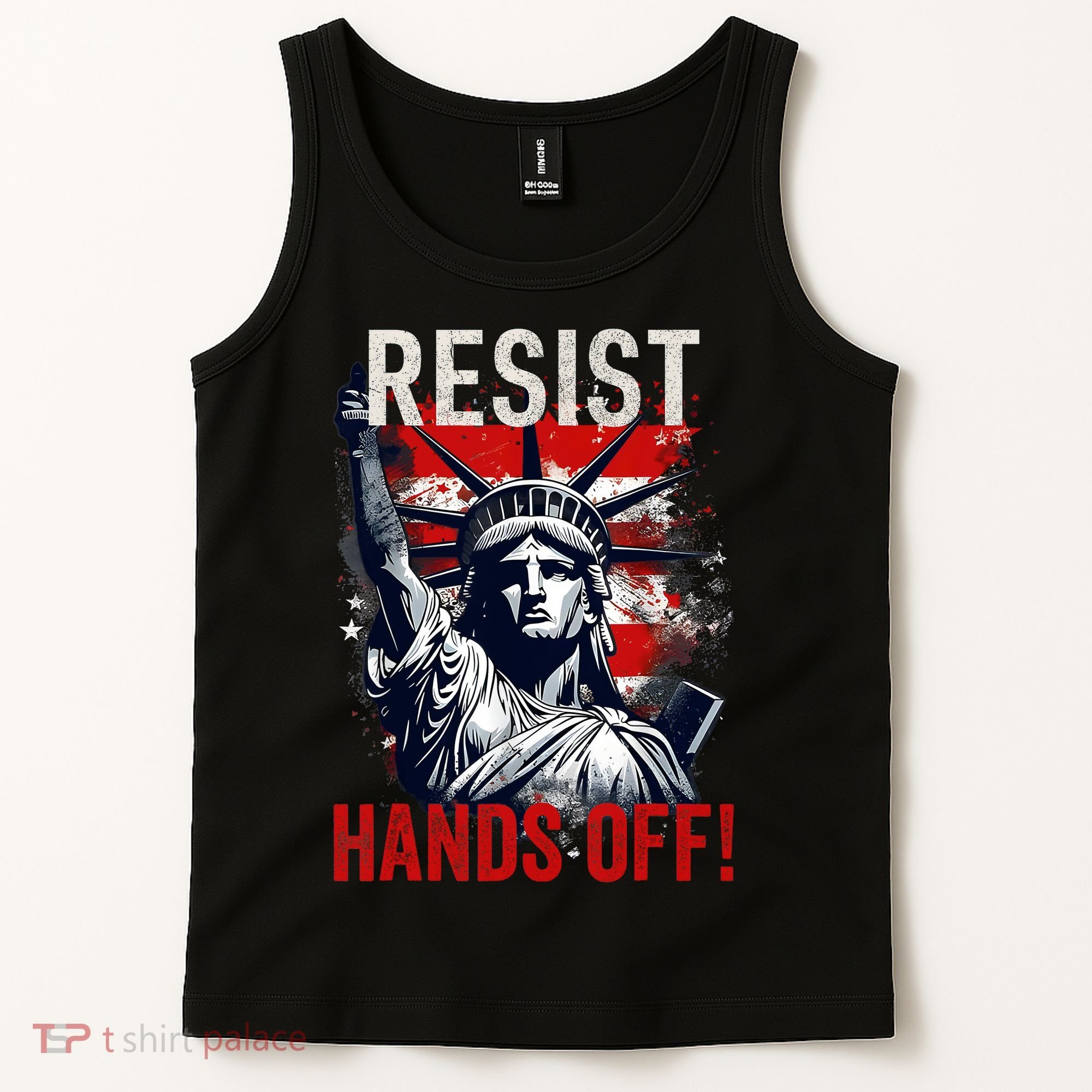 Resist Resistance Statue Of Liberty Hands Off Protest USA  Tank Top