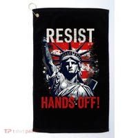 Resist Resistance Statue Of Liberty Hands Off Protest USA  Golf Towel thumb 0