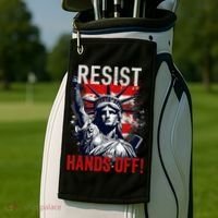 Resist Resistance Statue Of Liberty Hands Off Protest USA  Golf Towel thumb 2