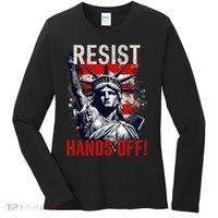 Resist Resistance Statue Of Liberty Hands Off Protest USA  Women's Long Sleeve Shirt thumb 0
