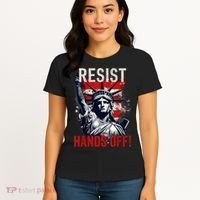 Resist Resistance Statue Of Liberty Hands Off Protest USA  Women's T-Shirt thumb 4