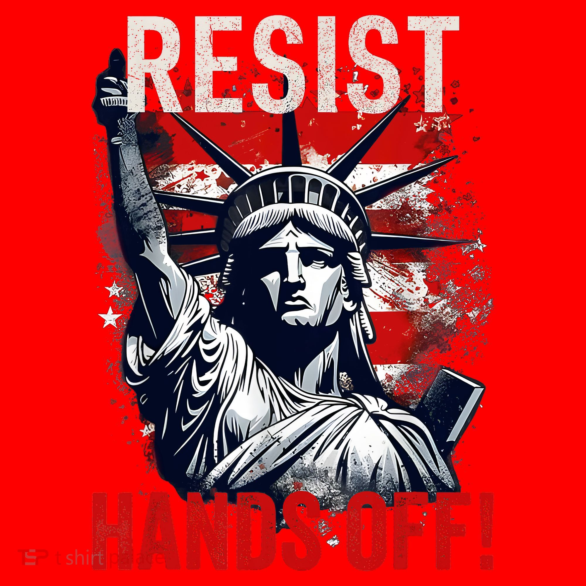 Resist Resistance Statue Of Liberty Hands Off Protest USA  Santa Hat