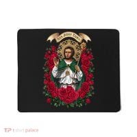 Red Roses San Judas Tadeo Con Bandera De MéXico God Mousepad thumb 0