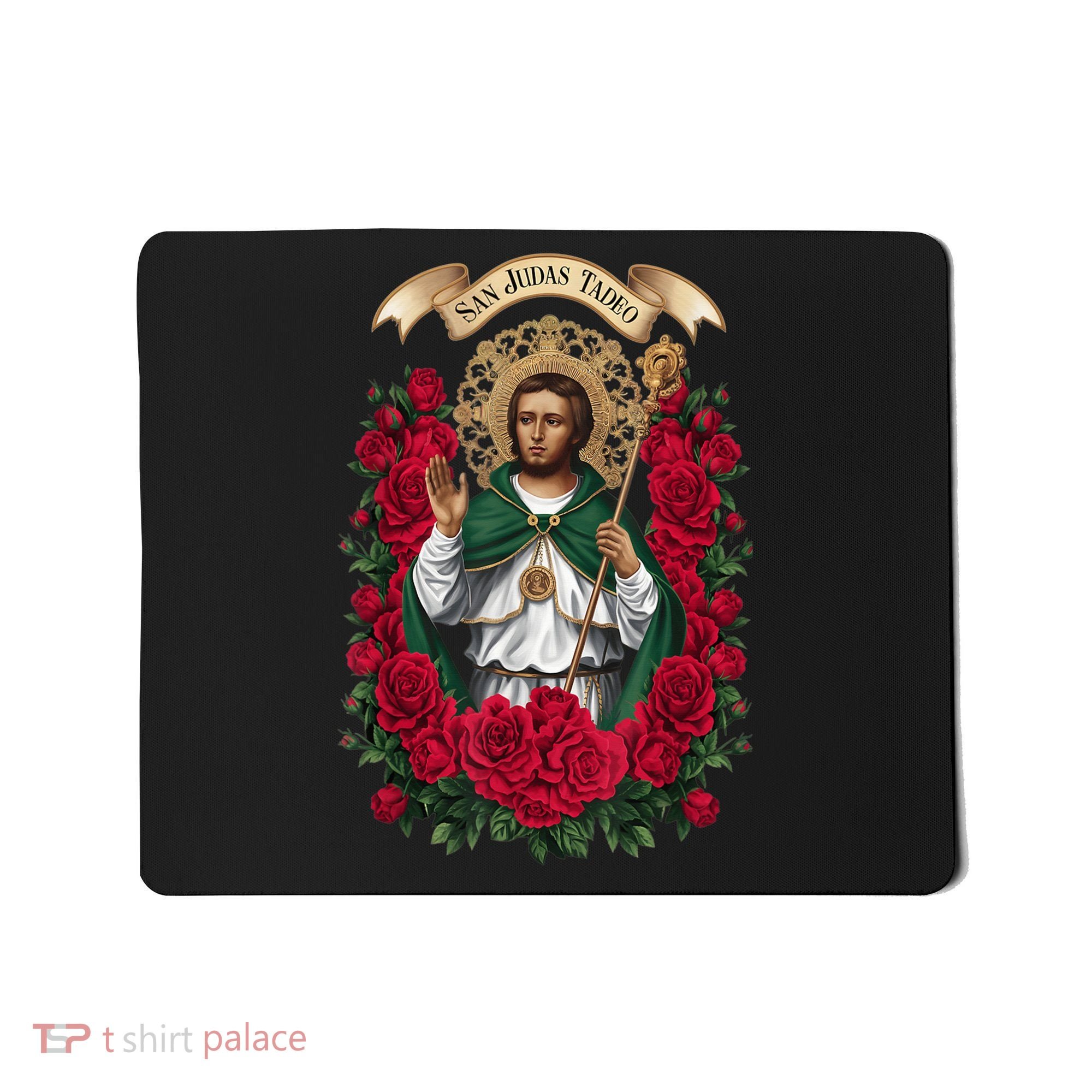 Red Roses San Judas Tadeo Con Bandera De MéXico God Mousepad