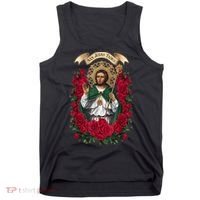 Red Roses San Judas Tadeo Con Bandera De MéXico God Tank Top thumb 0
