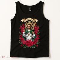Red Roses San Judas Tadeo Con Bandera De MéXico God Tank Top thumb 2