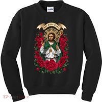 Red Roses San Judas Tadeo Con Bandera De MéXico God Kids Sweatshirt thumb 0