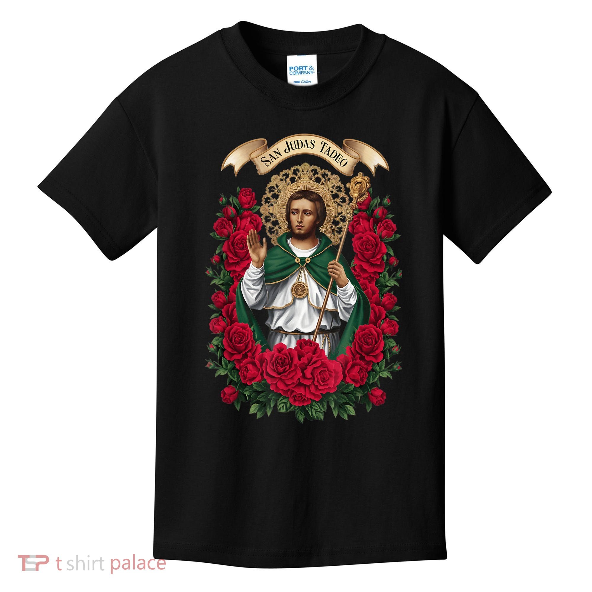Red Roses San Judas Tadeo Con Bandera De MéXico God Kids T-Shirt