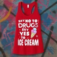 Red Ribbon Squad Week Say No To Say Yes To ICE CREAM Women's Tank Top thumb 3