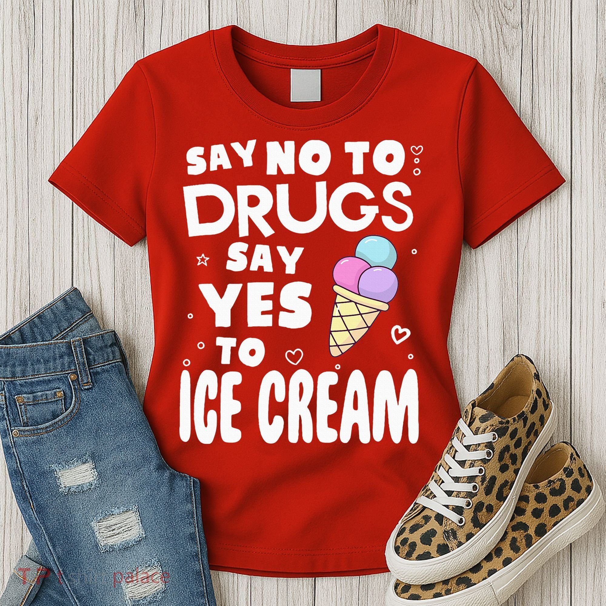 Red Ribbon Squad Week Say No To Say Yes To ICE CREAM Women's T-Shirt