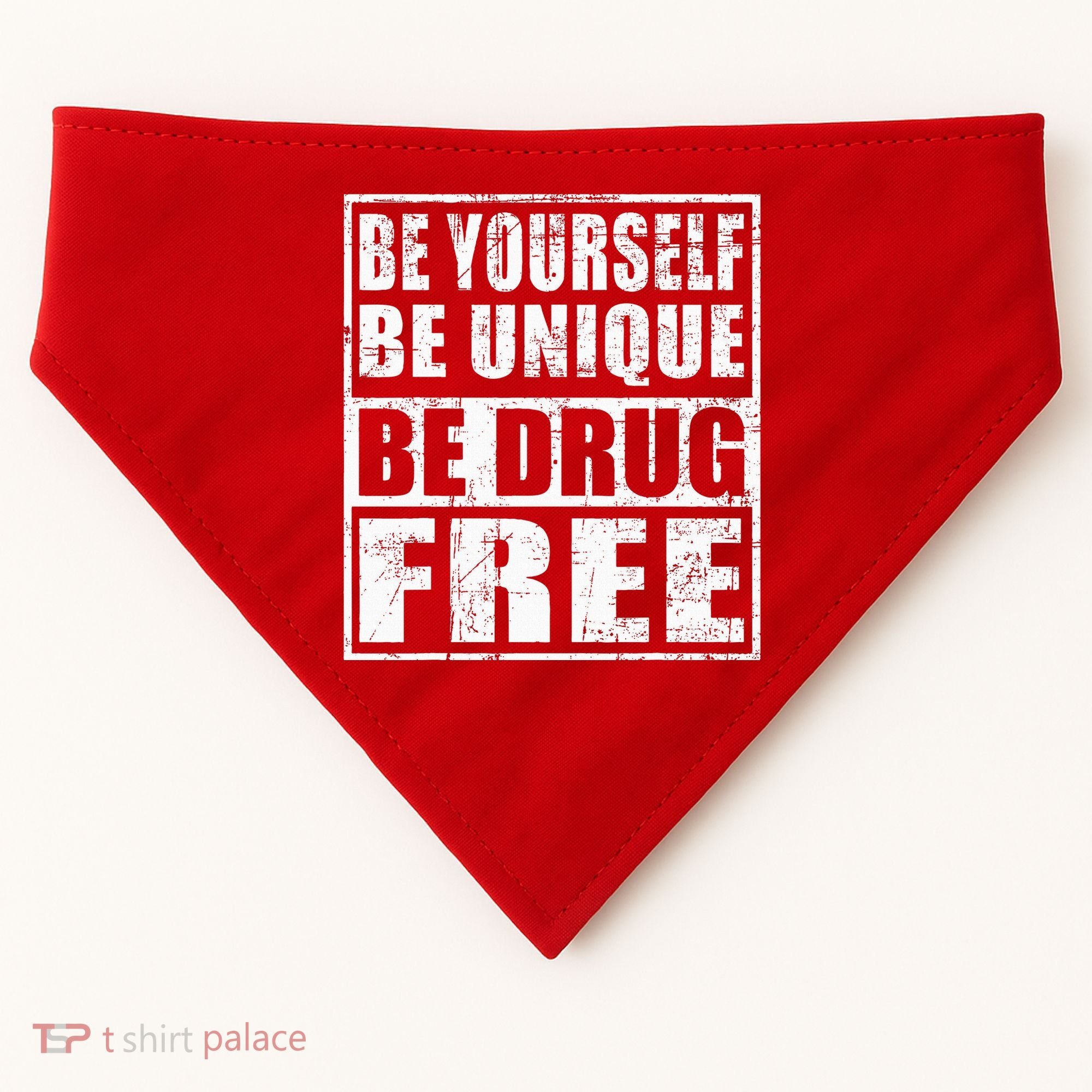 Red Ribbon Squad Week Be Yourself Be Unique Be Drug Free USA-Made Doggie Bandana