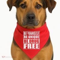 Red Ribbon Squad Week Be Yourself Be Unique Be Drug Free USA-Made Doggie Bandana thumb 1