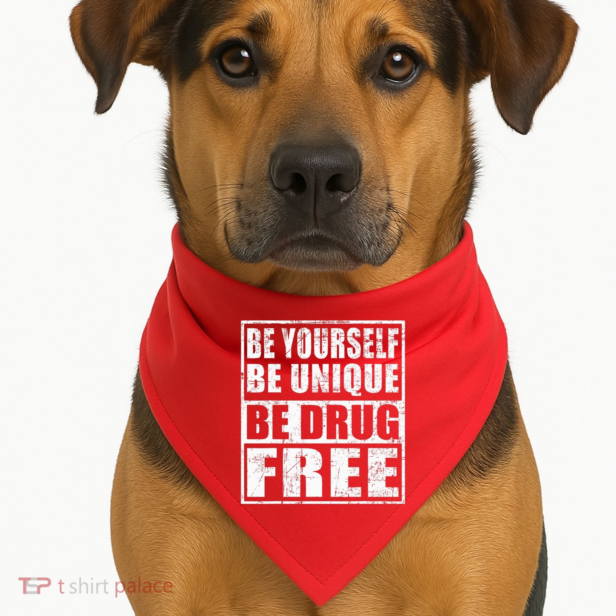 Red Ribbon Squad Week Be Yourself Be Unique Be Drug Free USA-Made Doggie Bandana
