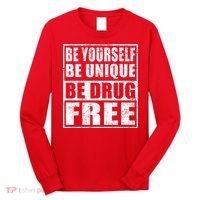 Red Ribbon Squad Week Be Yourself Be Unique Be Drug Free Long Sleeve Shirt thumb 0