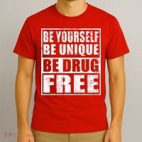 Red Ribbon Squad Week Be Yourself Be Unique Be Drug Free T-Shirt thumb 3
