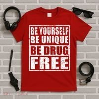 Red Ribbon Squad Week Be Yourself Be Unique Be Drug Free T-Shirt thumb 5