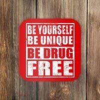 Red Ribbon Squad Week Be Yourself Be Unique Be Drug Free Coaster thumb 0