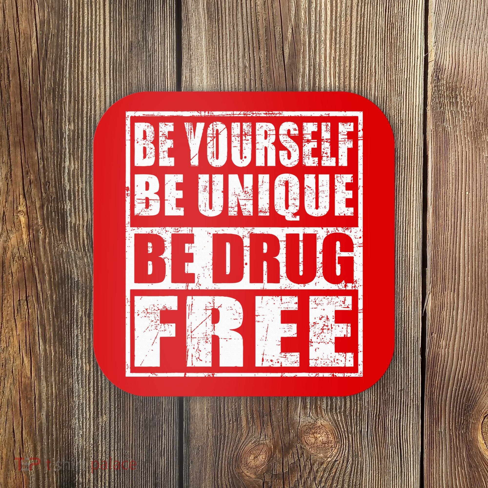 Red Ribbon Squad Week Be Yourself Be Unique Be Drug Free Coaster