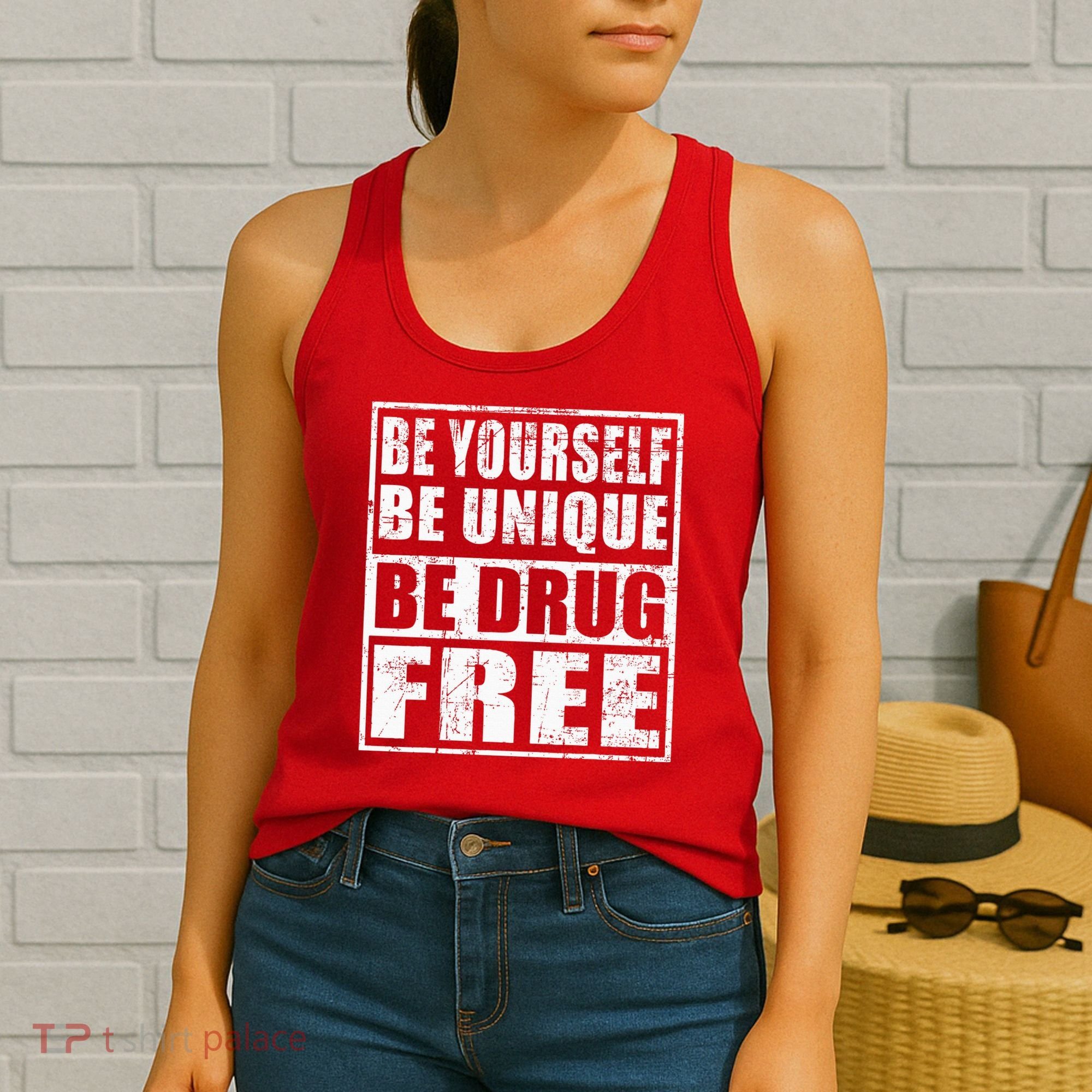 Red Ribbon Squad Week Be Yourself Be Unique Be Drug Free Women's Tank Top