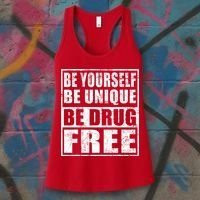 Red Ribbon Squad Week Be Yourself Be Unique Be Drug Free Women's Tank Top thumb 3