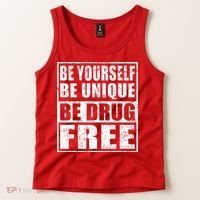 Red Ribbon Squad Week Be Yourself Be Unique Be Drug Free Tank Top thumb 2