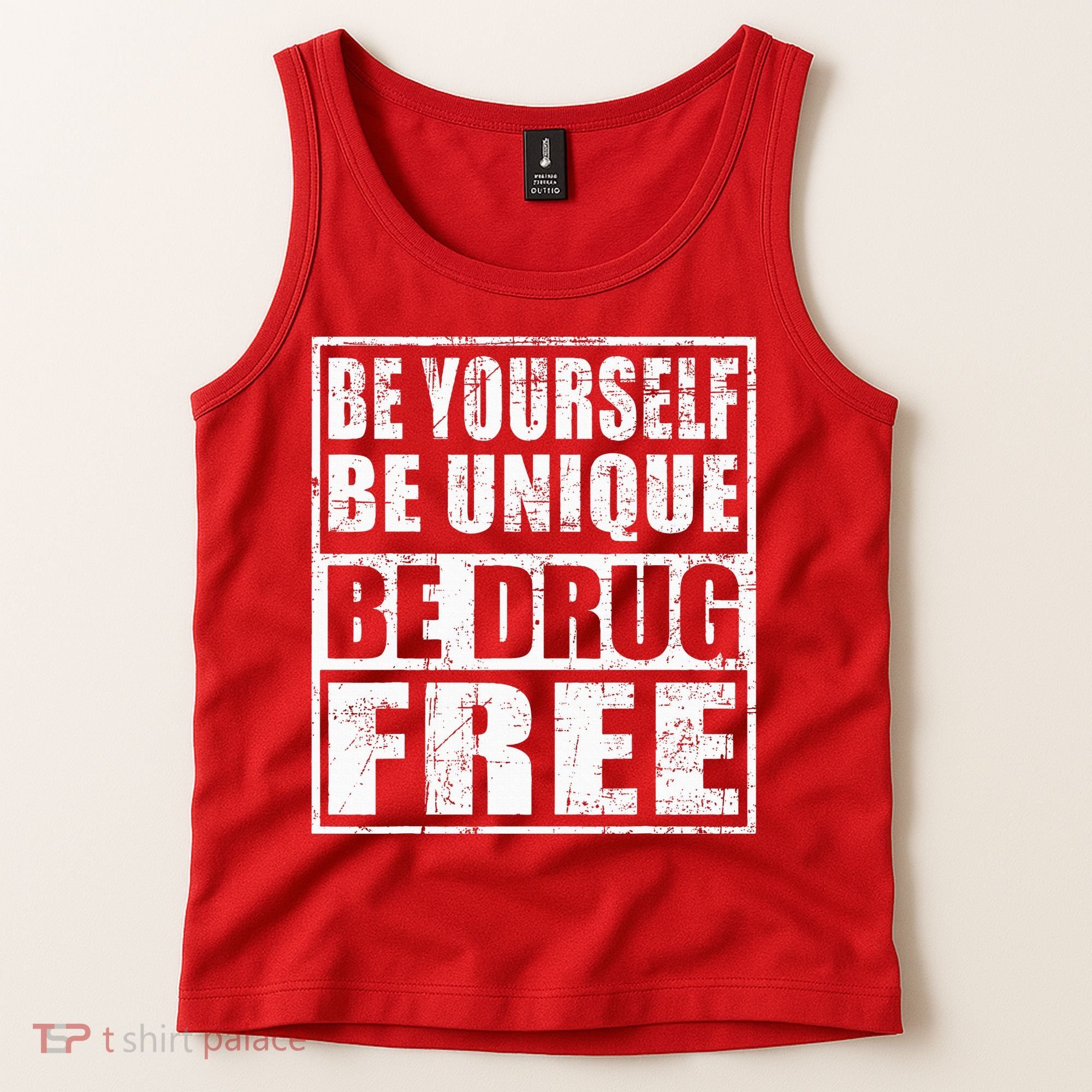 Red Ribbon Squad Week Be Yourself Be Unique Be Drug Free Tank Top