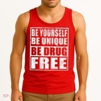 Red Ribbon Squad Week Be Yourself Be Unique Be Drug Free Tank Top thumb 3