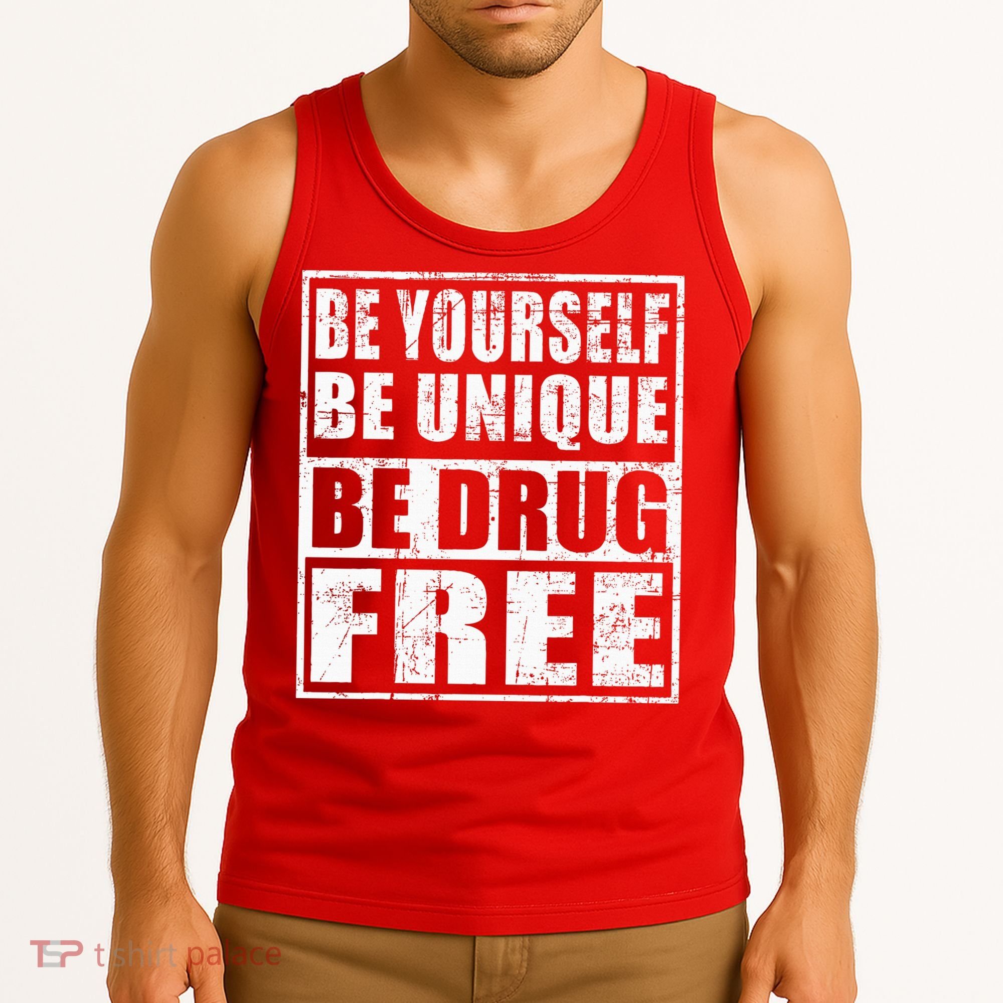 Red Ribbon Squad Week Be Yourself Be Unique Be Drug Free Tank Top
