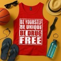 Red Ribbon Squad Week Be Yourself Be Unique Be Drug Free Tank Top thumb 4