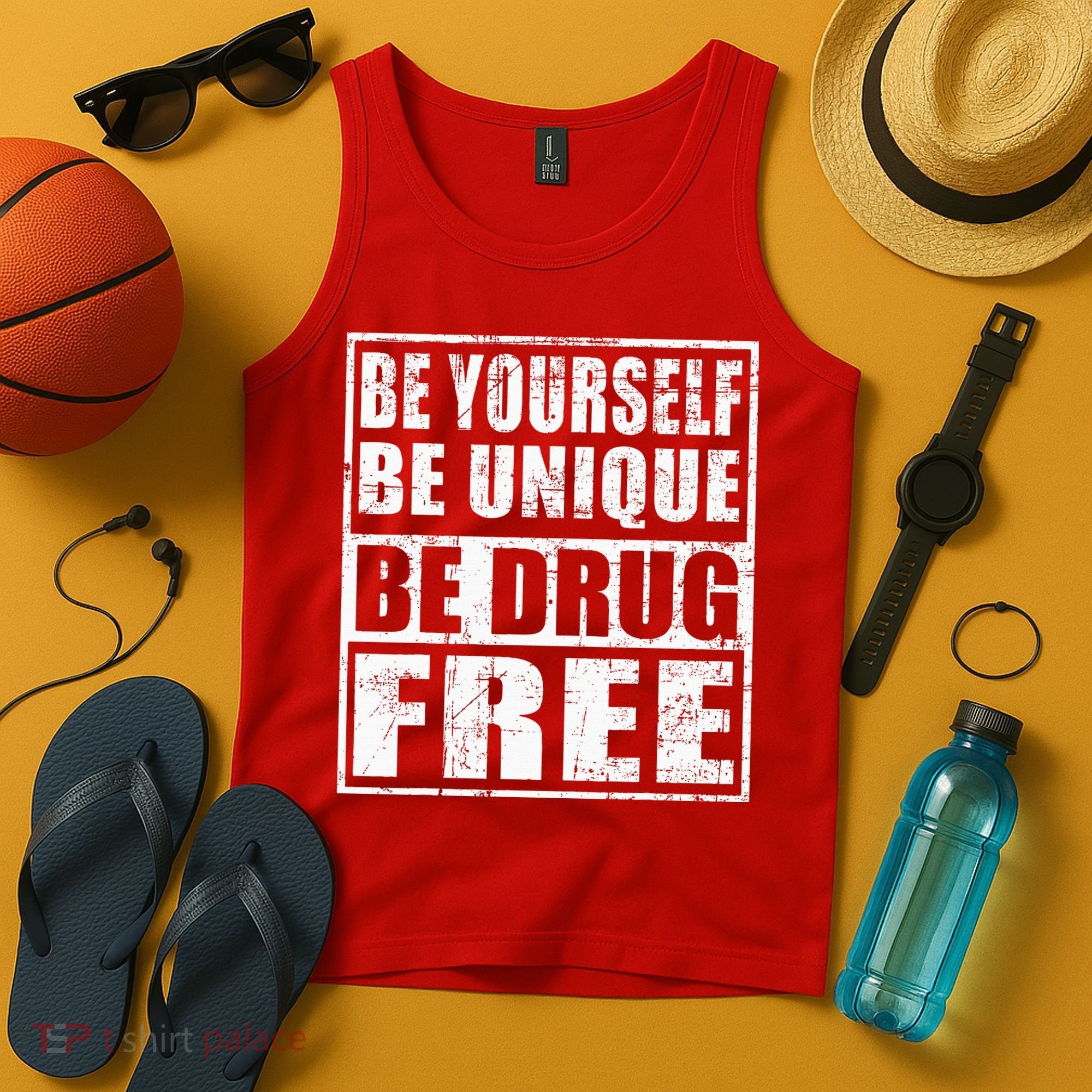 Red Ribbon Squad Week Be Yourself Be Unique Be Drug Free Tank Top
