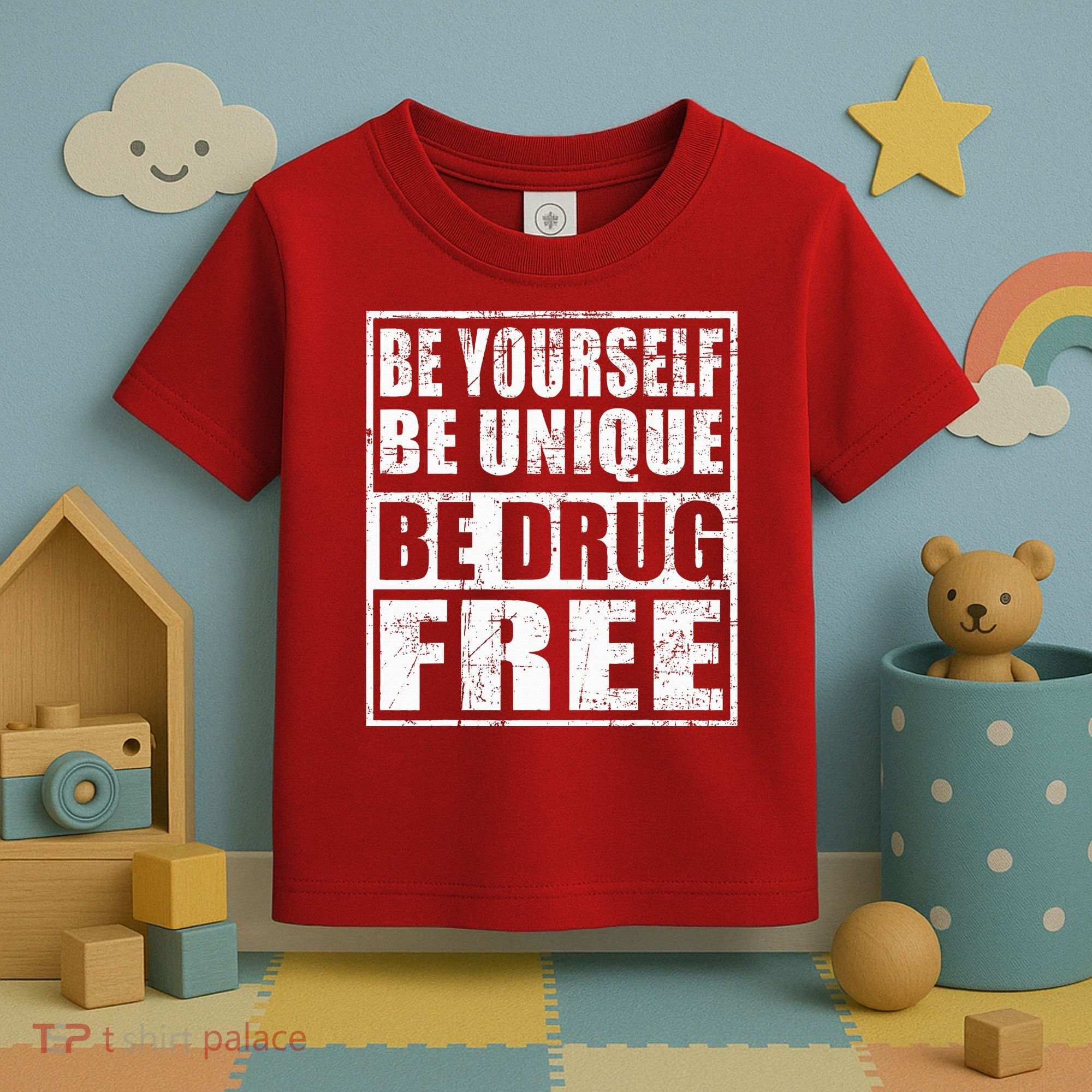 Red Ribbon Squad Week Be Yourself Be Unique Be Drug Free Toddler T-Shirt