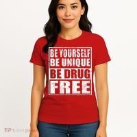 Red Ribbon Squad Week Be Yourself Be Unique Be Drug Free Women's T-Shirt thumb 4