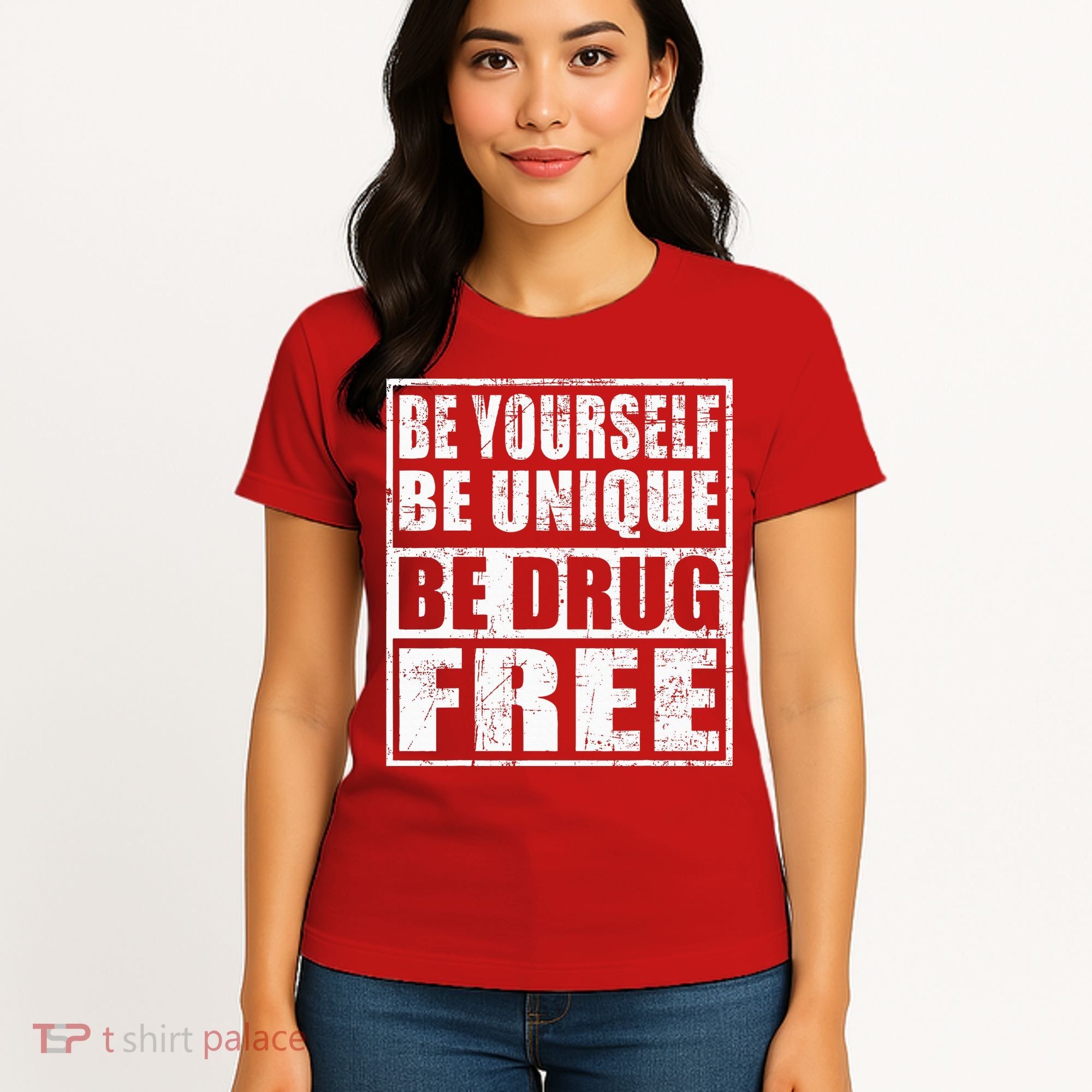 Red Ribbon Squad Week Be Yourself Be Unique Be Drug Free Women's T-Shirt