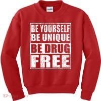 Red Ribbon Squad Week Be Yourself Be Unique Be Drug Free Kids Sweatshirt thumb 0