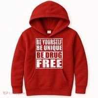 Red Ribbon Squad Week Be Yourself Be Unique Be Drug Free Kids Hoodie thumb 0